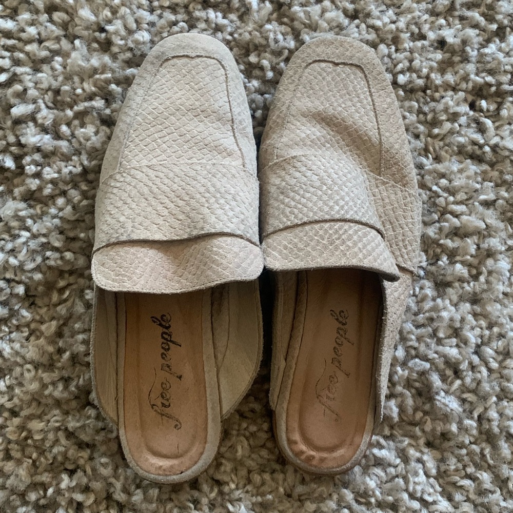 Free People Tan Mules